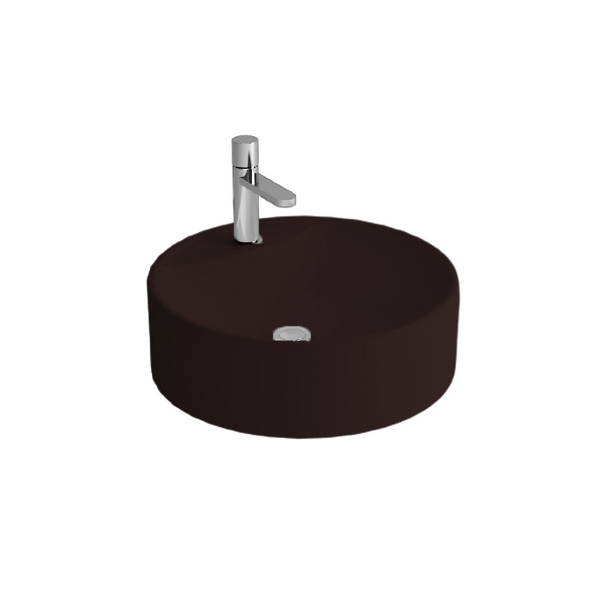 Newarc Zunih Tezgah Üstü Batarya Delikli Lavabo Parlak Siyah 48,5X15Cm 5017B resmi