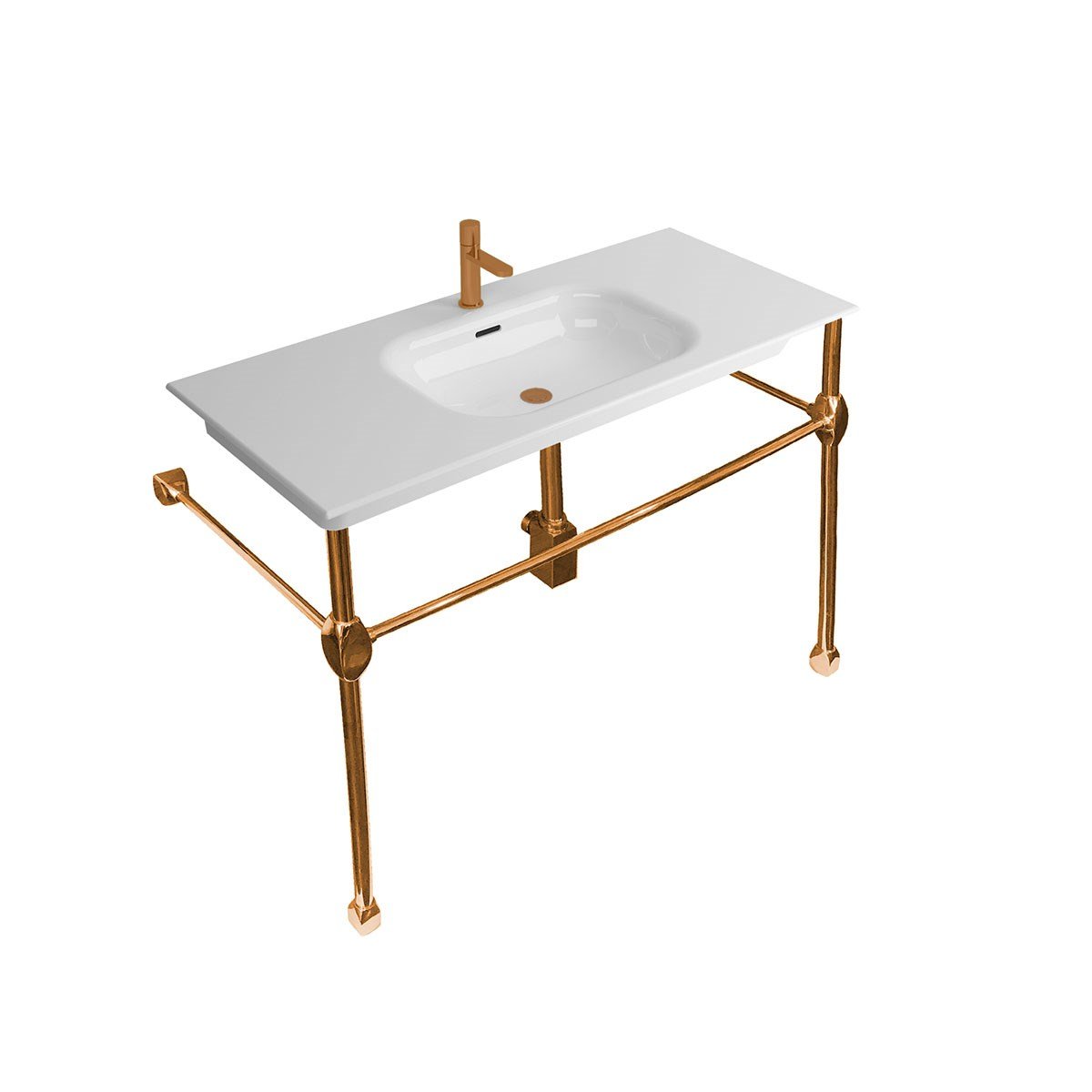 Newarc Elite Rose Altın Ayaklı Lavabo 100Cm Elt.A100Rg resmi