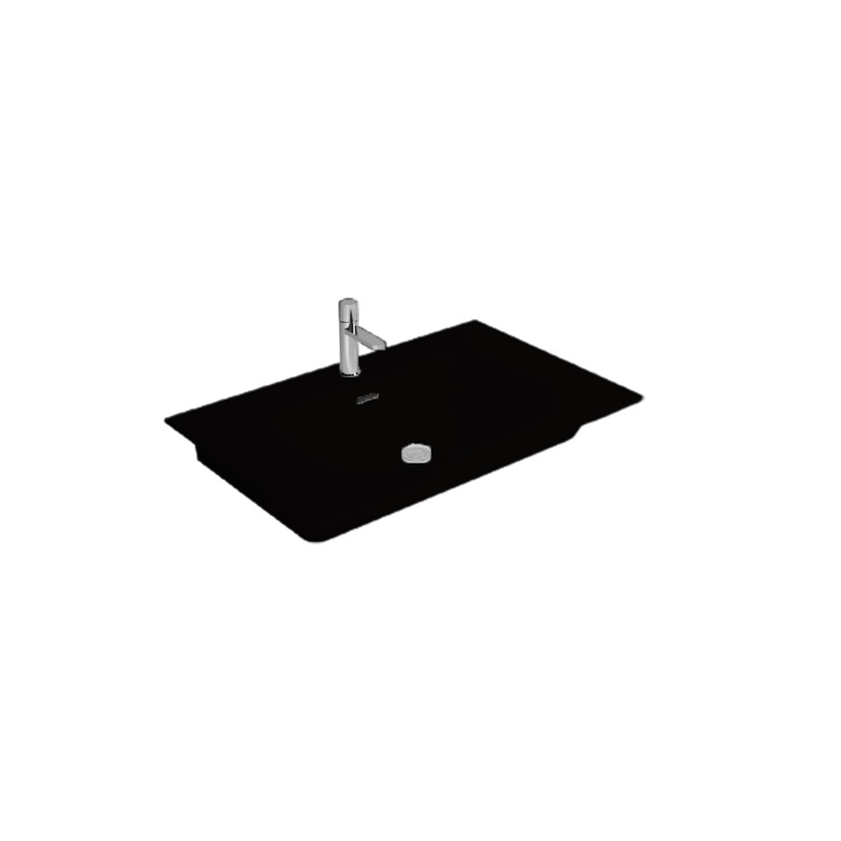 Newarc Naturel Etajerli Lavabo Mat Siyah 60X46X1,4Cm 504060Mb resmi