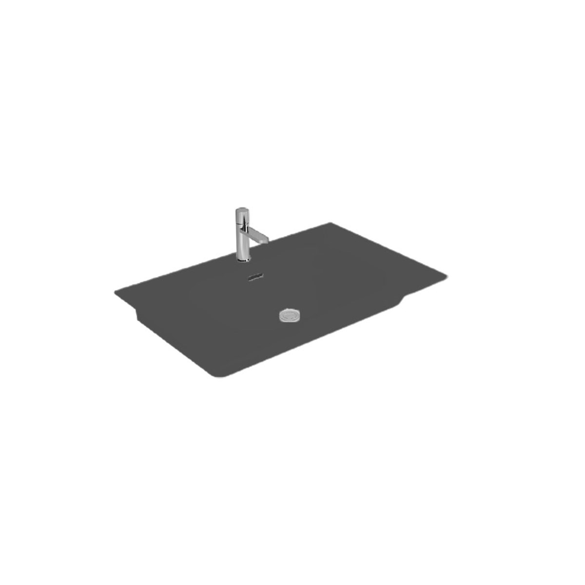 Newarc Naturel Etajerli Lavabo Mat Antrasit 60X46X1,4Cm 504060Ma resmi