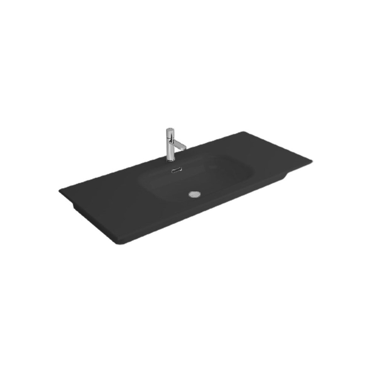 Newarc Naturel Etajerli Lavabo Mat Siyah 100X46X1,4Cm 504100Mb resmi
