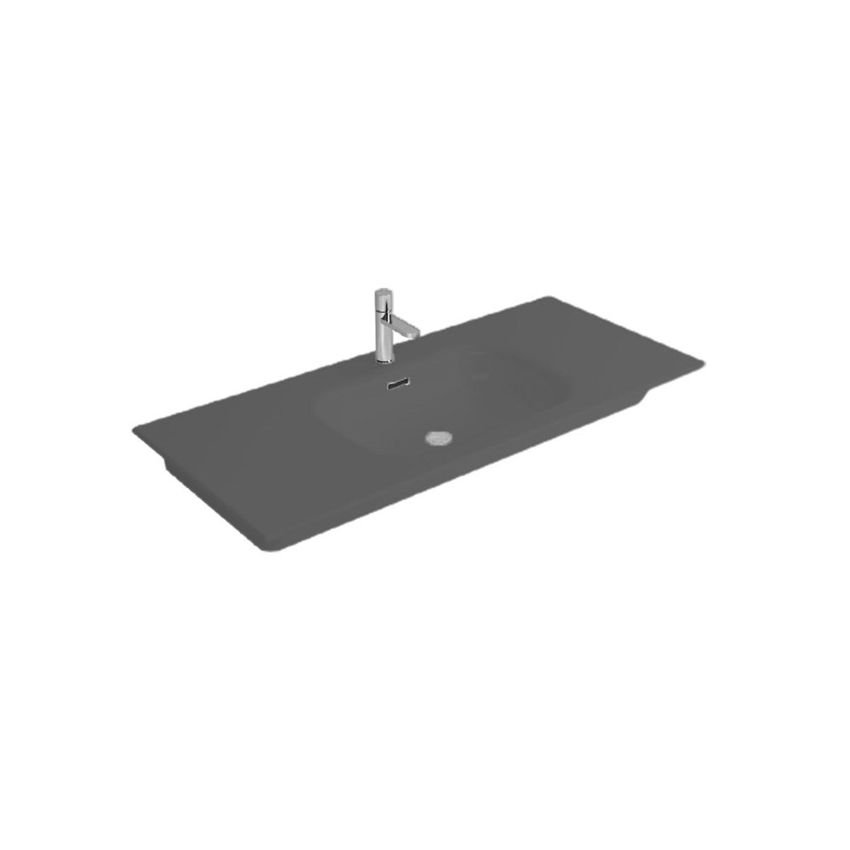 Newarc Naturel Etajerli Lavabo Mat Antrasit 120X46X1,4Cm 504120Ma resmi