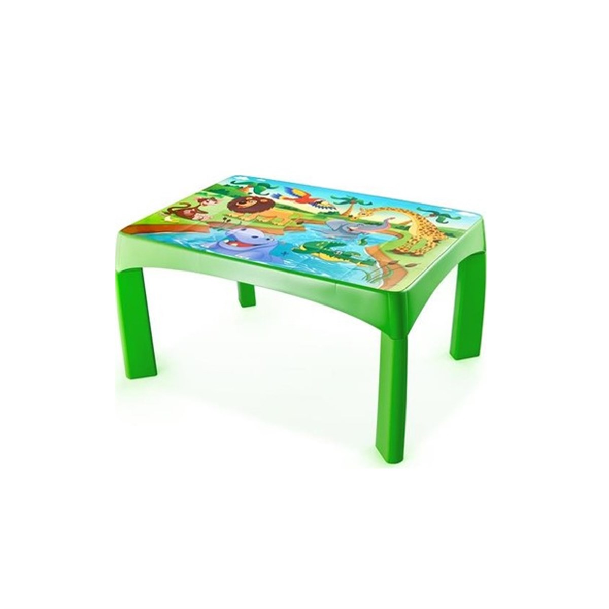 Şenyayla Desenli Çocuk Oyun Masası 70X100 cm Yeşil 2592 resmi