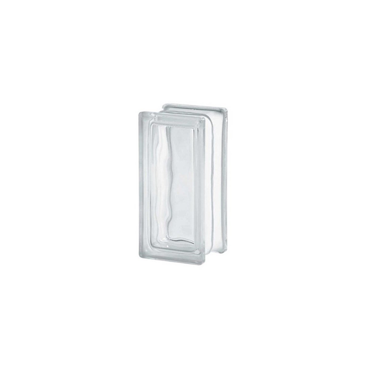 Dalga Desenli Şeffaf Cam Tuğla 19x9x8 cm resmi