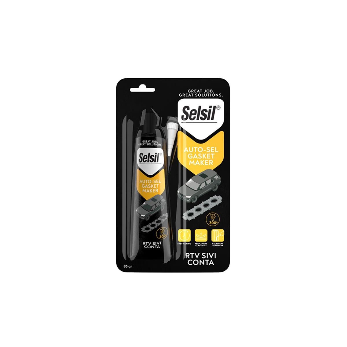 Selsil Auto-Sel Rtv Sıvı Conta 85 Gr Tüp Siyah resmi
