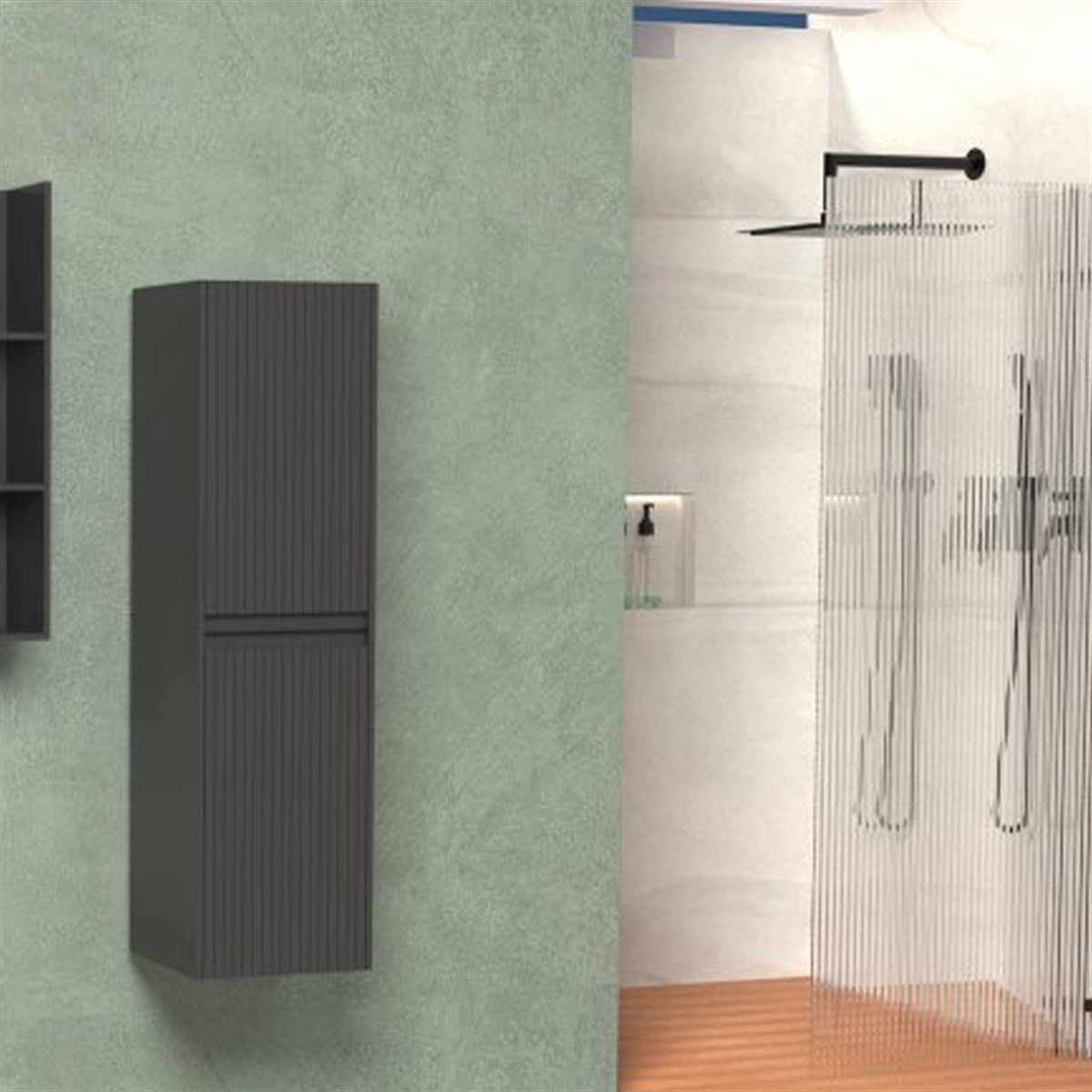 Aquanil Almonde Boy Dolabı - Antrasit resmi