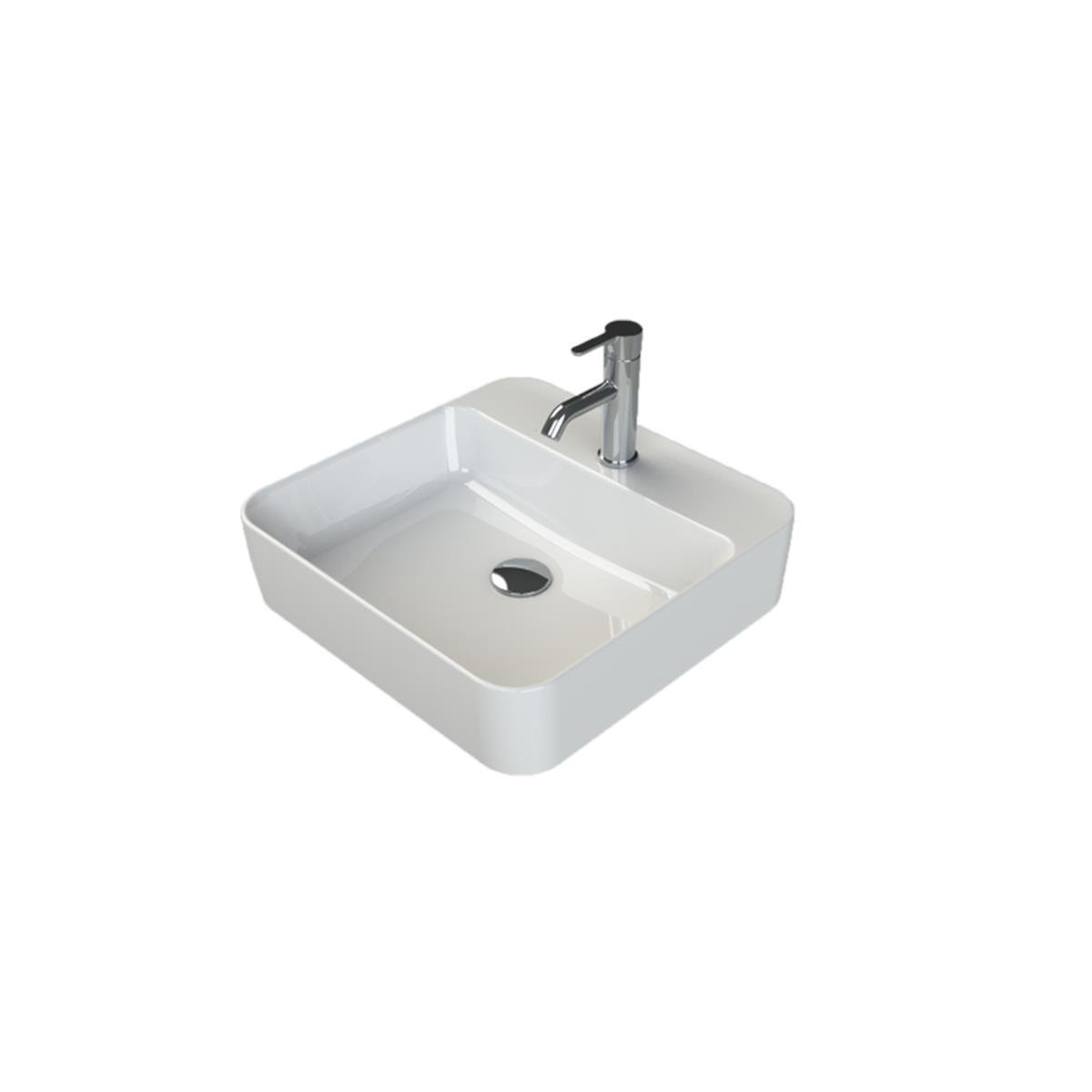 Turkuaz Cerastyle Hera Tezgah Üstü Lavabo Delikli 48x48cm Oc017f01u003y01102 resmi