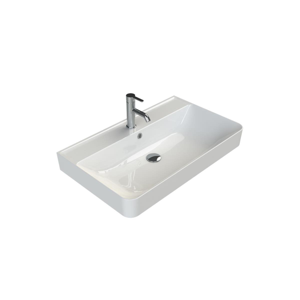 Turkuaz Cerastyle Hera Tezgah Üstü Lavabo Delikli 80x48cm Vb017m42u003y01102 resmi