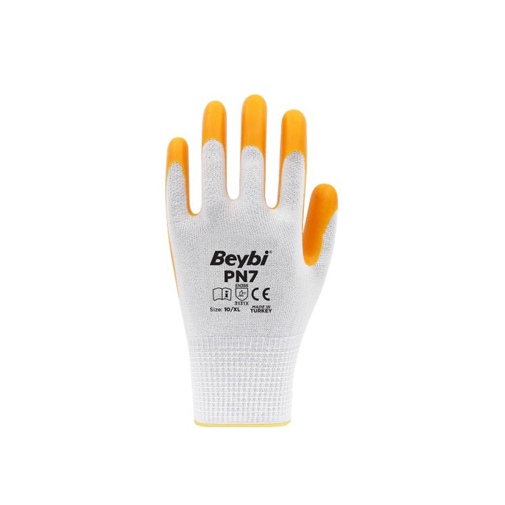 Beybi PN7 Sarı Nitril İş Eldiveni 10'' resmi