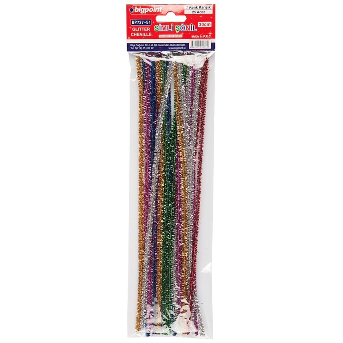 Bigpoint Simli Şönil 30 Cm 7 Renk / 25'li Poşet resmi