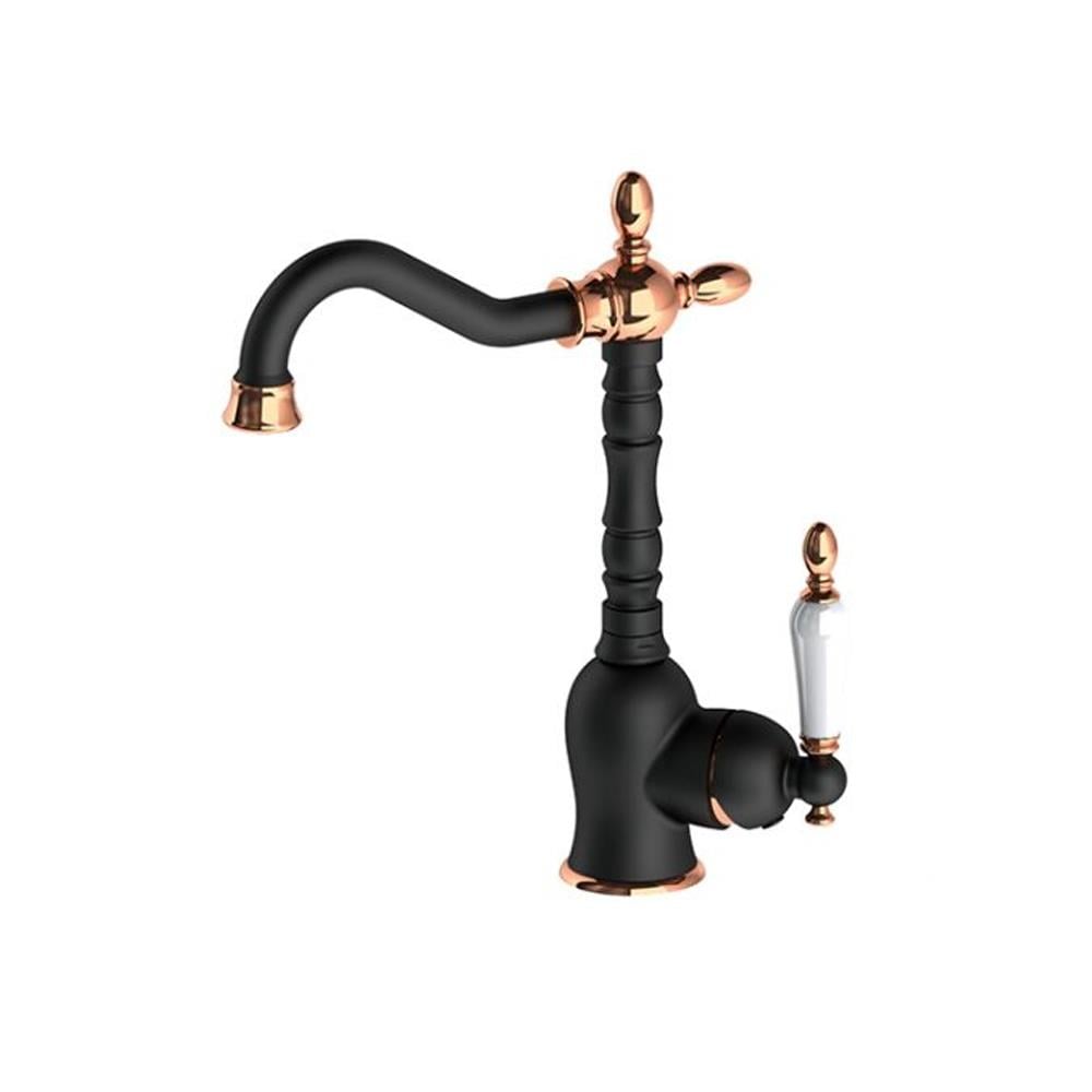 GPD Retro Tek Gövde Lavabo Bataryası  siyah-rose Gold Mtl180-s-r resmi