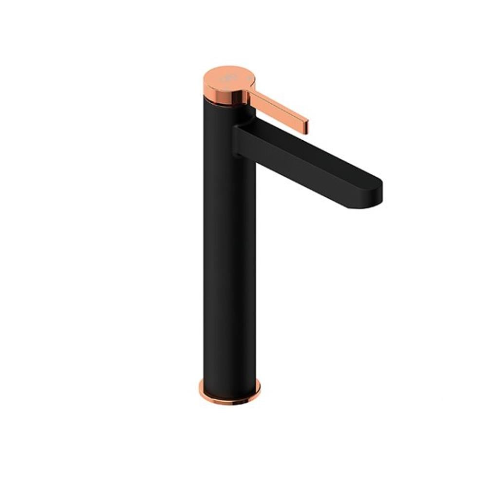 GPD Gildo Set Üstü Lavabo Bataryası Siyah-rose Gold Msl165-s-r resmi