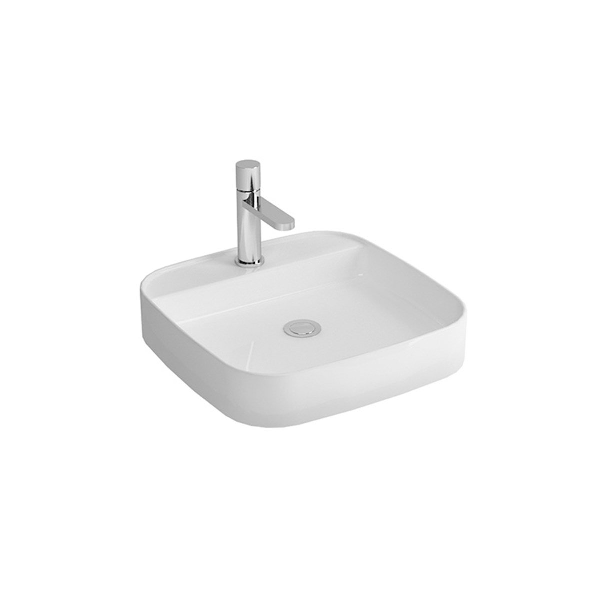 Newarc Tezgah Üstü Batarya Delikli Loft Lavabo 50X50X12Cm 515050Bt resmi