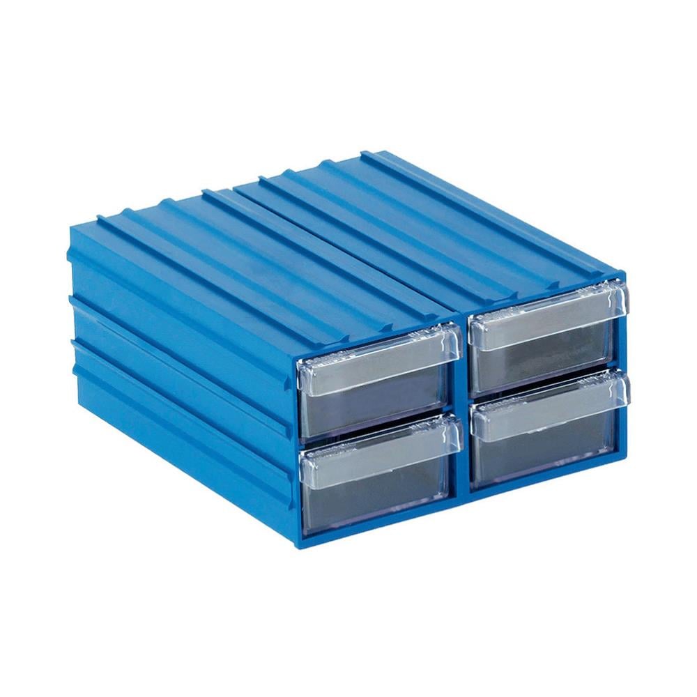 Sembol Plastik Çekmeceli Kutu 300 110x122x58mm Mavi-Şeffaf resmi