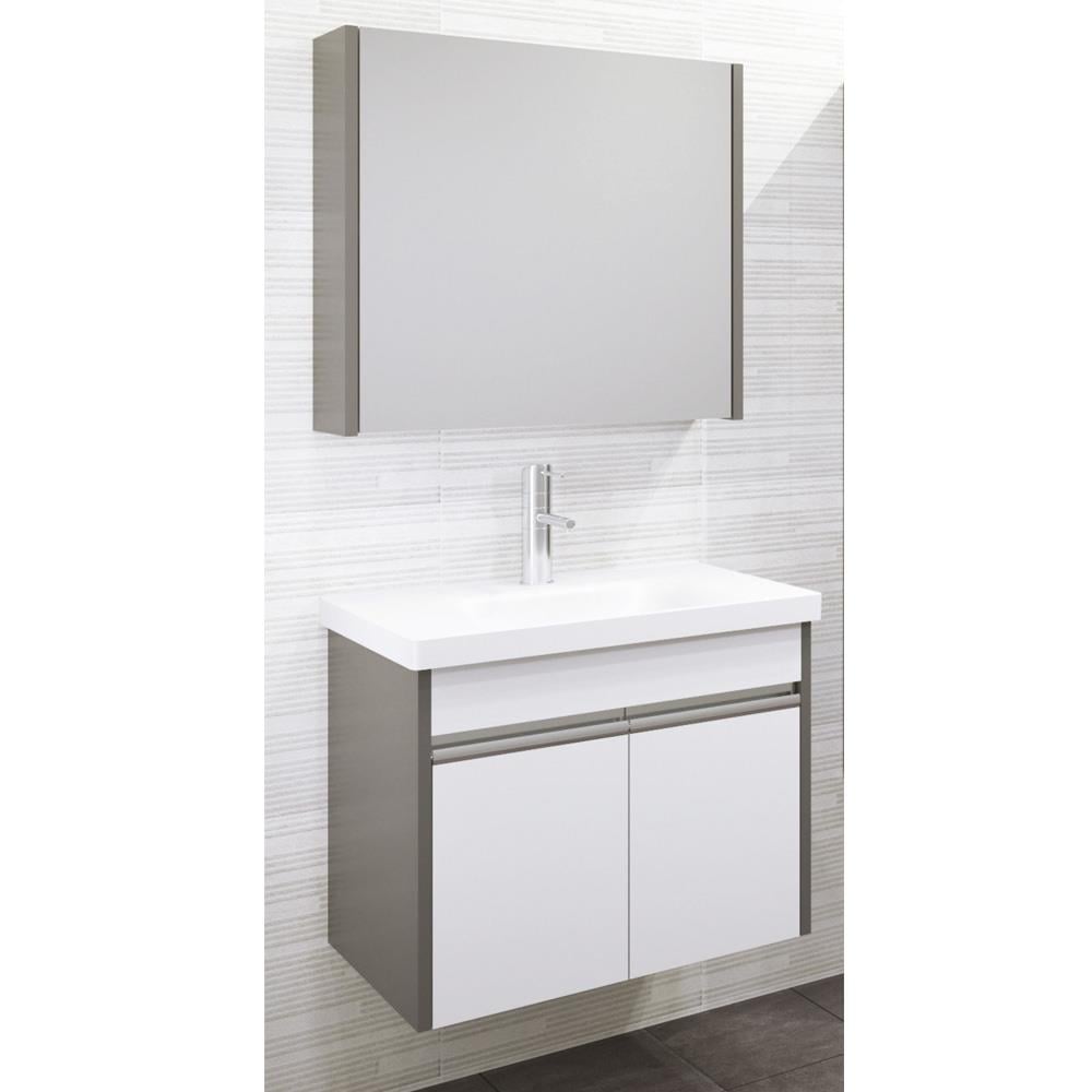 Aquanil Aden 65 Cm Banyo Dolabı - Antrasit/Beyaz resmi