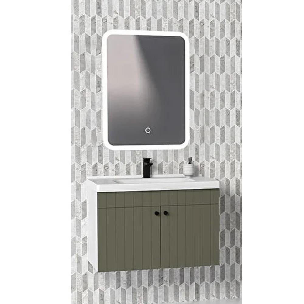 Aquanil Avien 80 Cm Cmr Banyo Dolabı - Yeşil/beyaz resmi