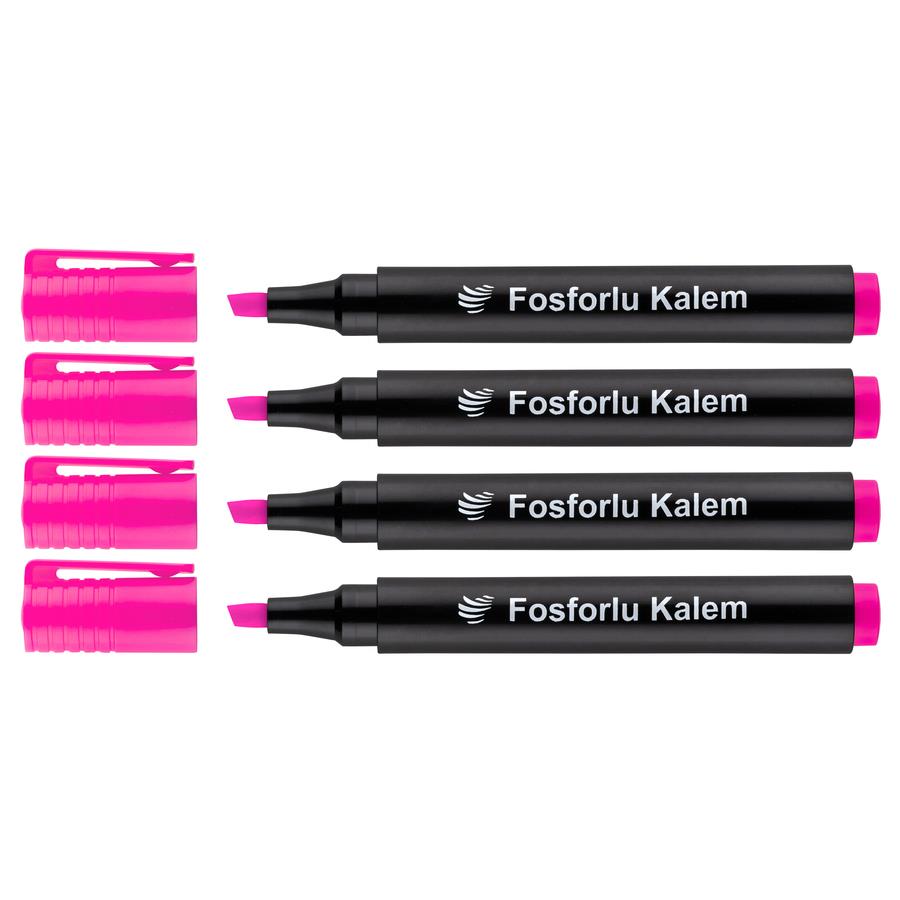 Lotte Fosforlu Kalem 4'Lü Pembe resmi