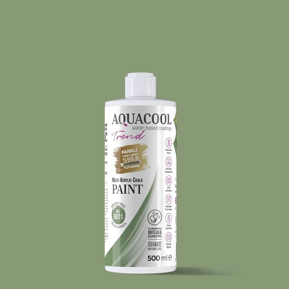 Aquacool Trend Mac Su Bazlı Akrilik Boya 500 Ml Soluk Yeşil (Ral 6021) resmi