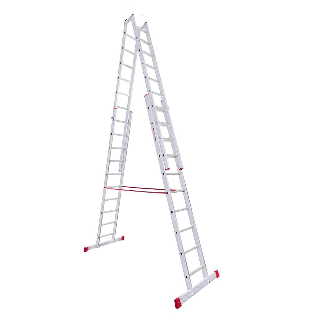 Akrobat A Tipi Çift Sürgülü Alüminyum Merdiven 2X300 Cm resmi