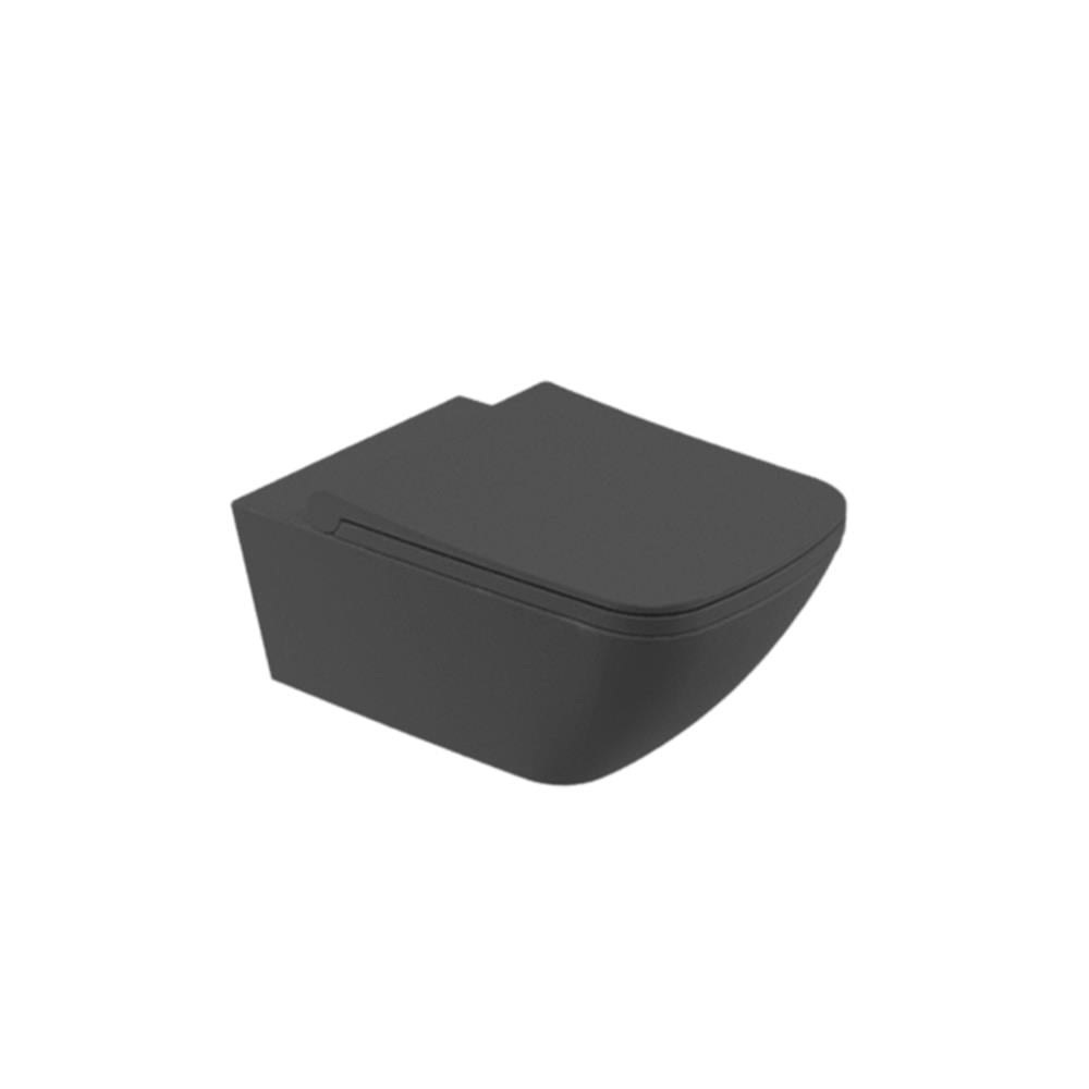 Newarc Life Rimless Asma Klozet Mat Antrasit 5826Ma + Life Duroplast Mat Antrasit 7600Ma resmi