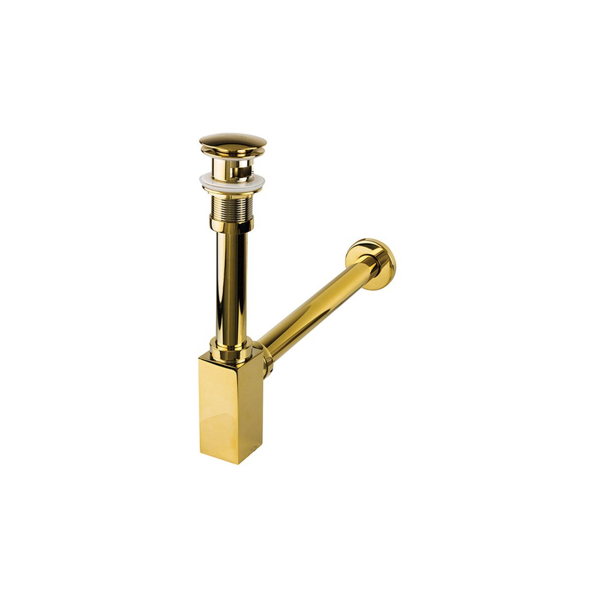 Newarc Corner Lavabo Sifonu Basmalı Delikli Altın 760523G resmi