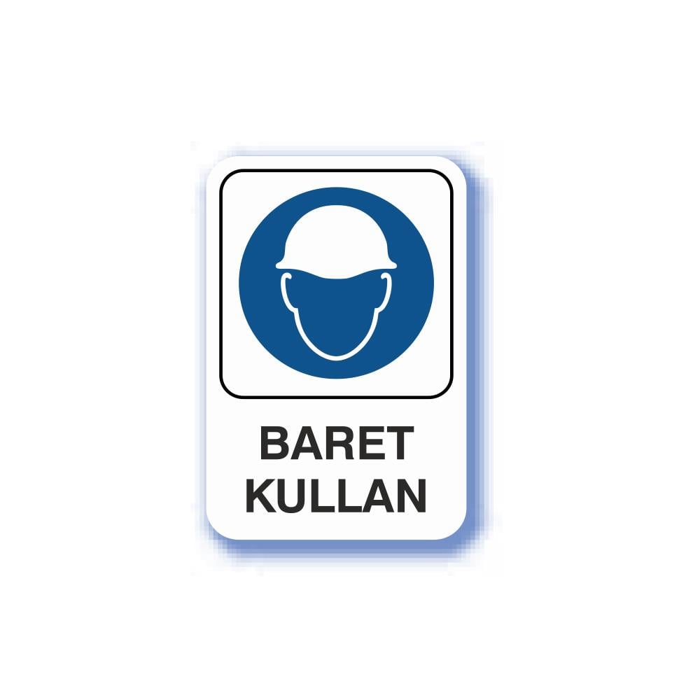 Pvc İş Güvenliği Uyarı Levhası - Baret Kullan 16X24 Cm 552326 resmi