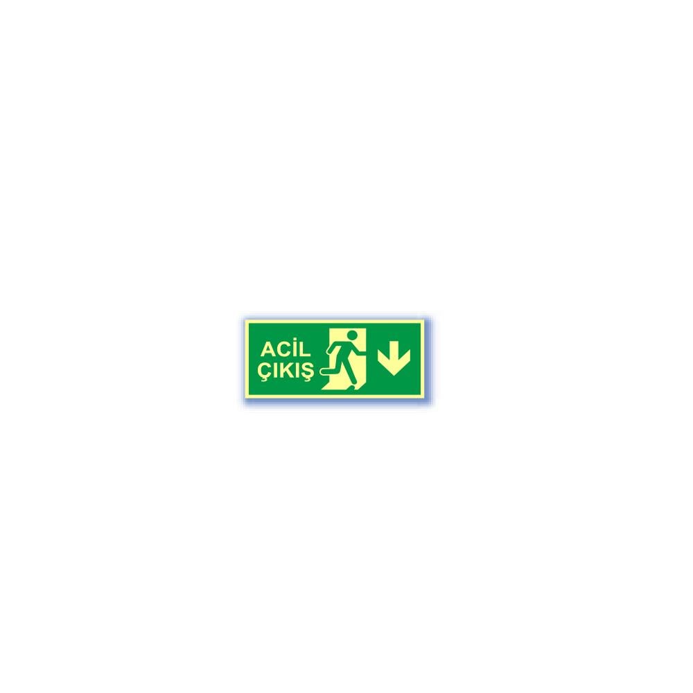 Karanlıkta Işıldayan Pvc Uyarı Levhası - Çıkış Devam 11,5X25 Cm 552586 resmi