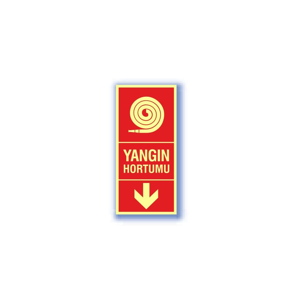 Karanlıkta Işıldayan Pvc Uyarı Levhası - Yangın Hortumu 11,5X25 Cm 552609 resmi
