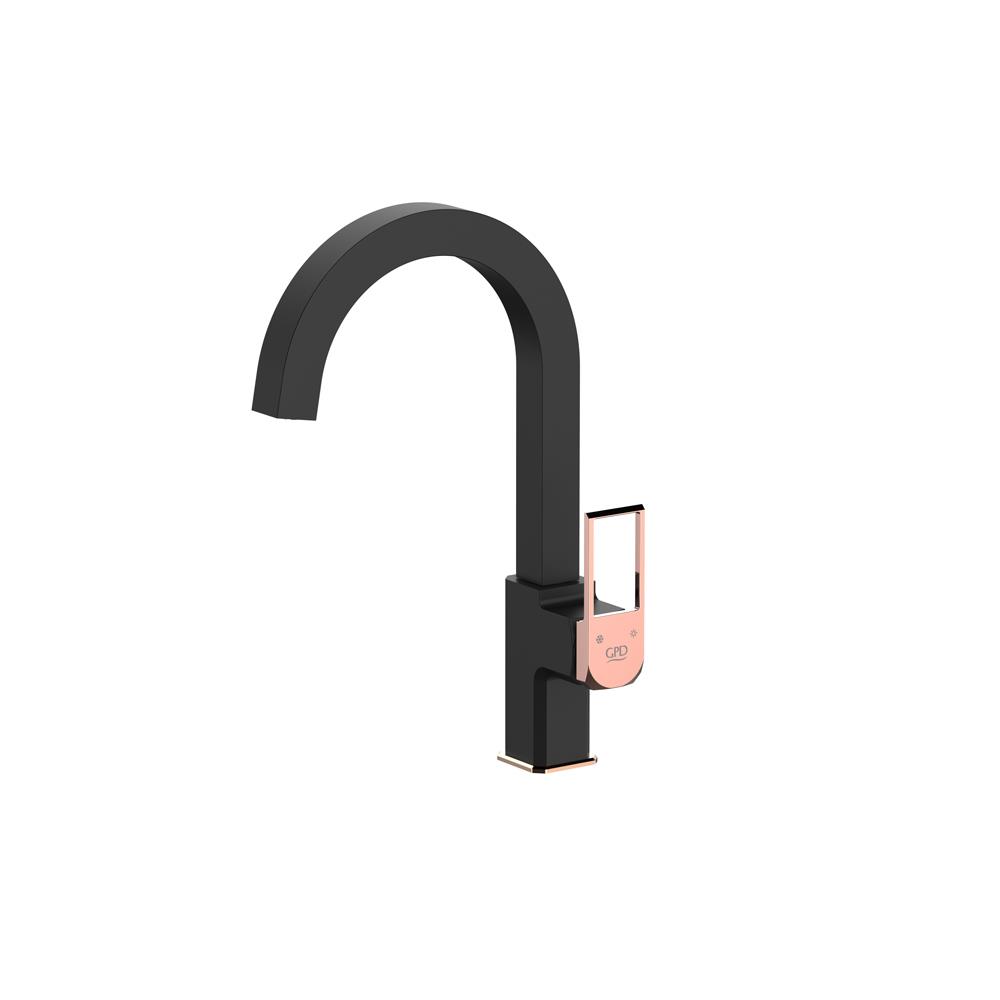 Gpd Quadro Tek Gövde Eviye Bataryası  Siyah-Rose Gold Mte190-S-R resmi