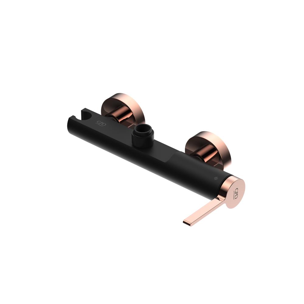Gpd Gildo Üstten Çıkışlı Duş Bataryası Siyah-Rose Gold Mdu165-S-R resmi