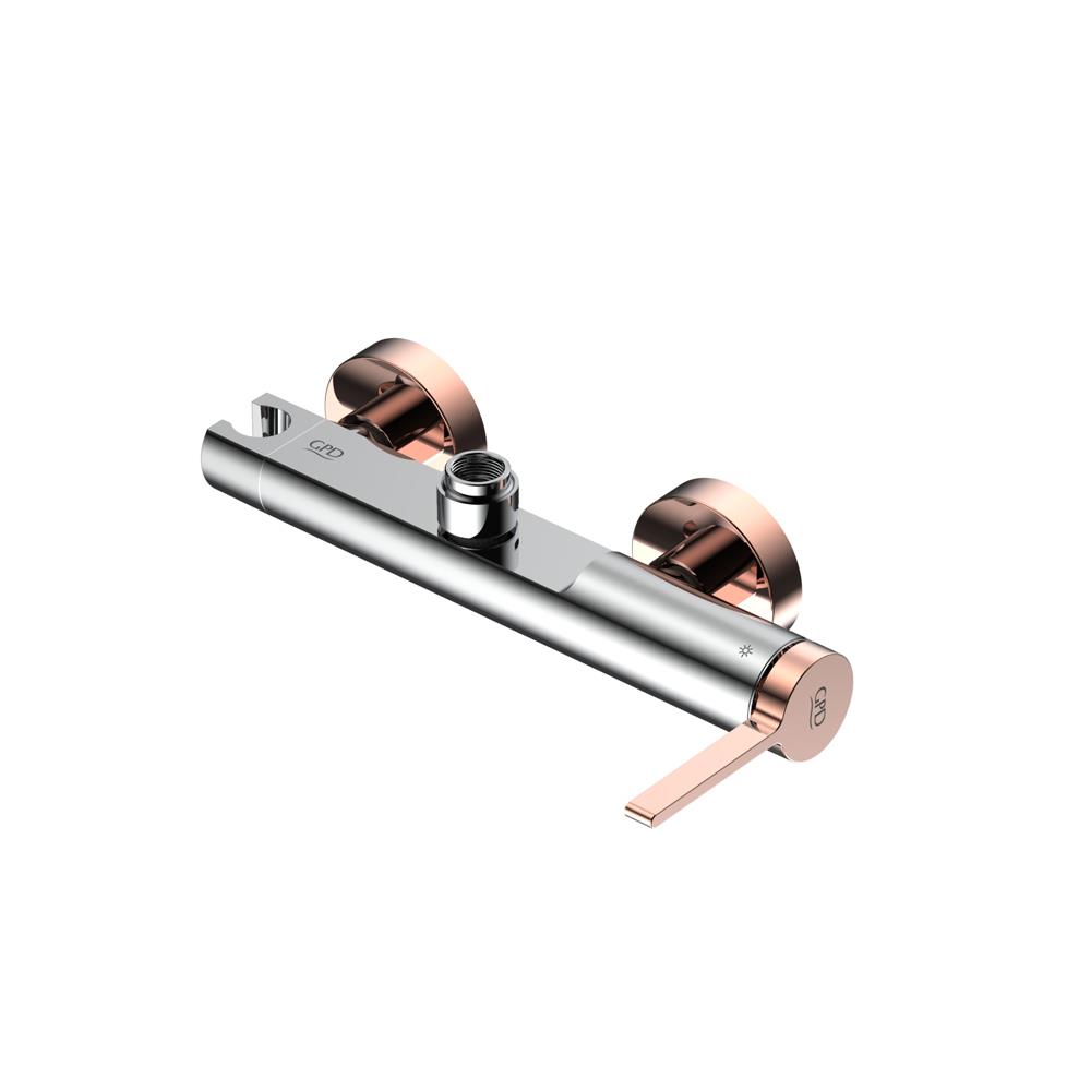Gpd Gildo Üstten Çıkışlı Duş Bataryası Krom-Rose Gold Mdu165-K-R resmi