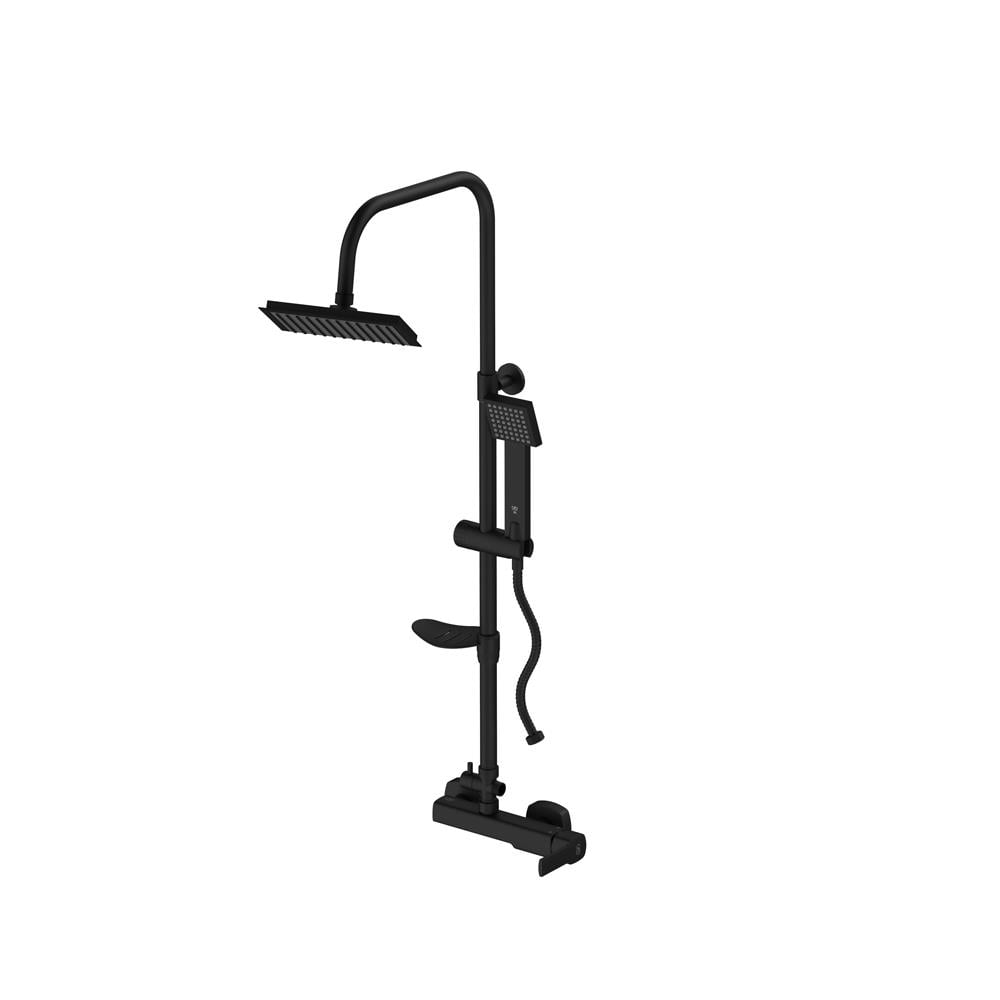 Gpd Yönlendiricili Duş Seti (Tek Fonksiyonlu El Duşu + 200X200 Mm + Mdu160) Siyah Dst71-S resmi