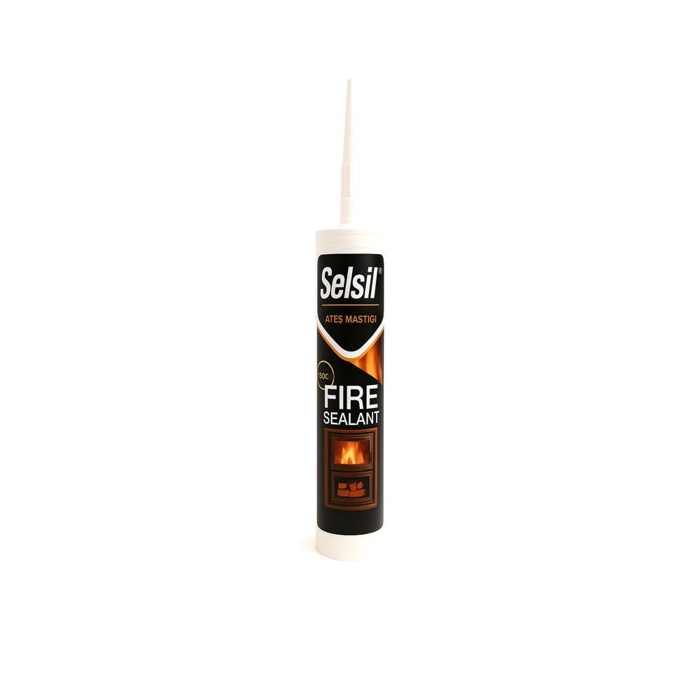 Selsil Ateş Mastiği 300 Ml Siyah 1500 Dereceye Dayanıklı resmi