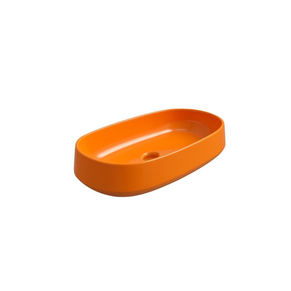 Newarc Nice Tezgah Üstü Lavabo Parlak Turuncu 68X35X14,5 Cm Art.L.005.O resmi
