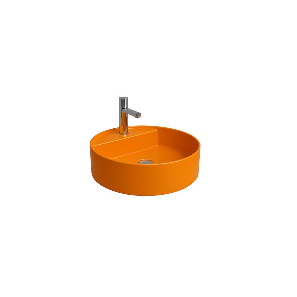 Newarc Zunih Tezgah Üstü Batarya Delikli Lavabo Parlak Turuncu 48,5X15Cm 5017.O resmi