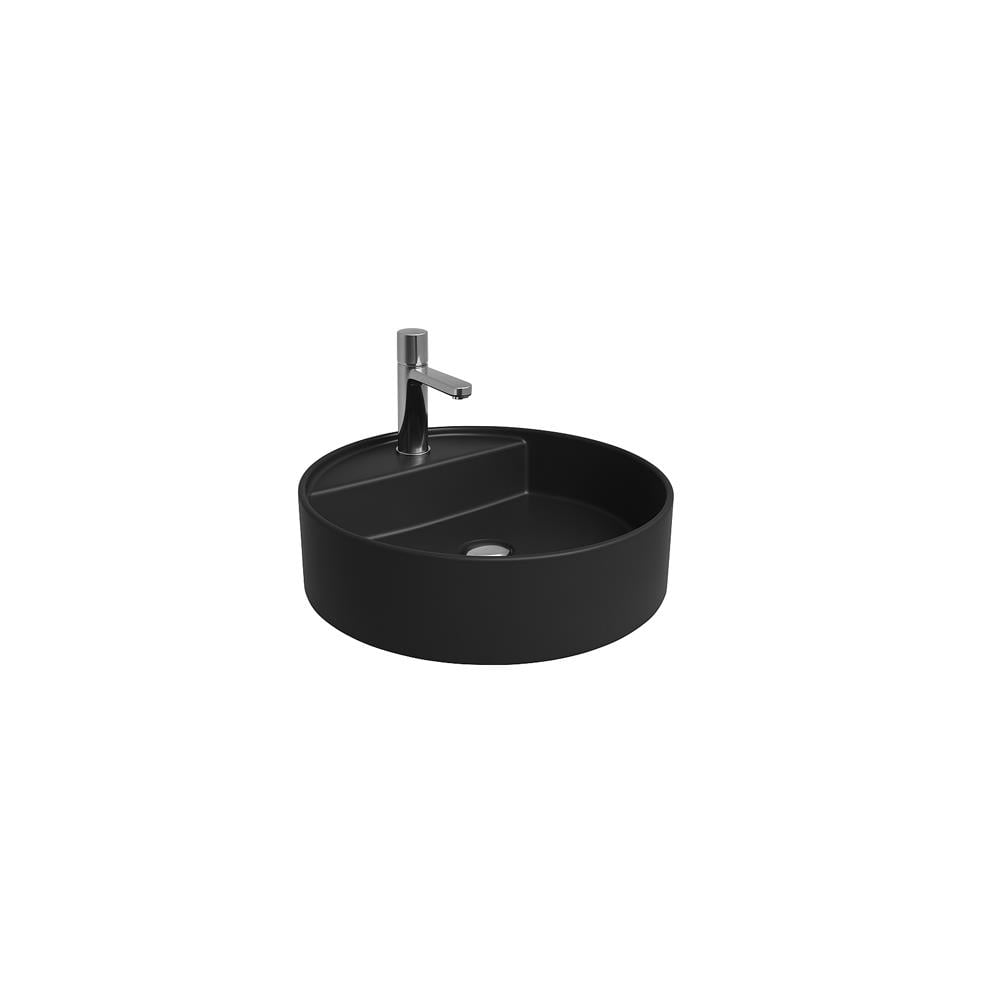 Newarc Zunih Tezgah Üstü Batarya Delikli Lavabo Mat Siyah 48,5X15Cm 5017.Mb resmi