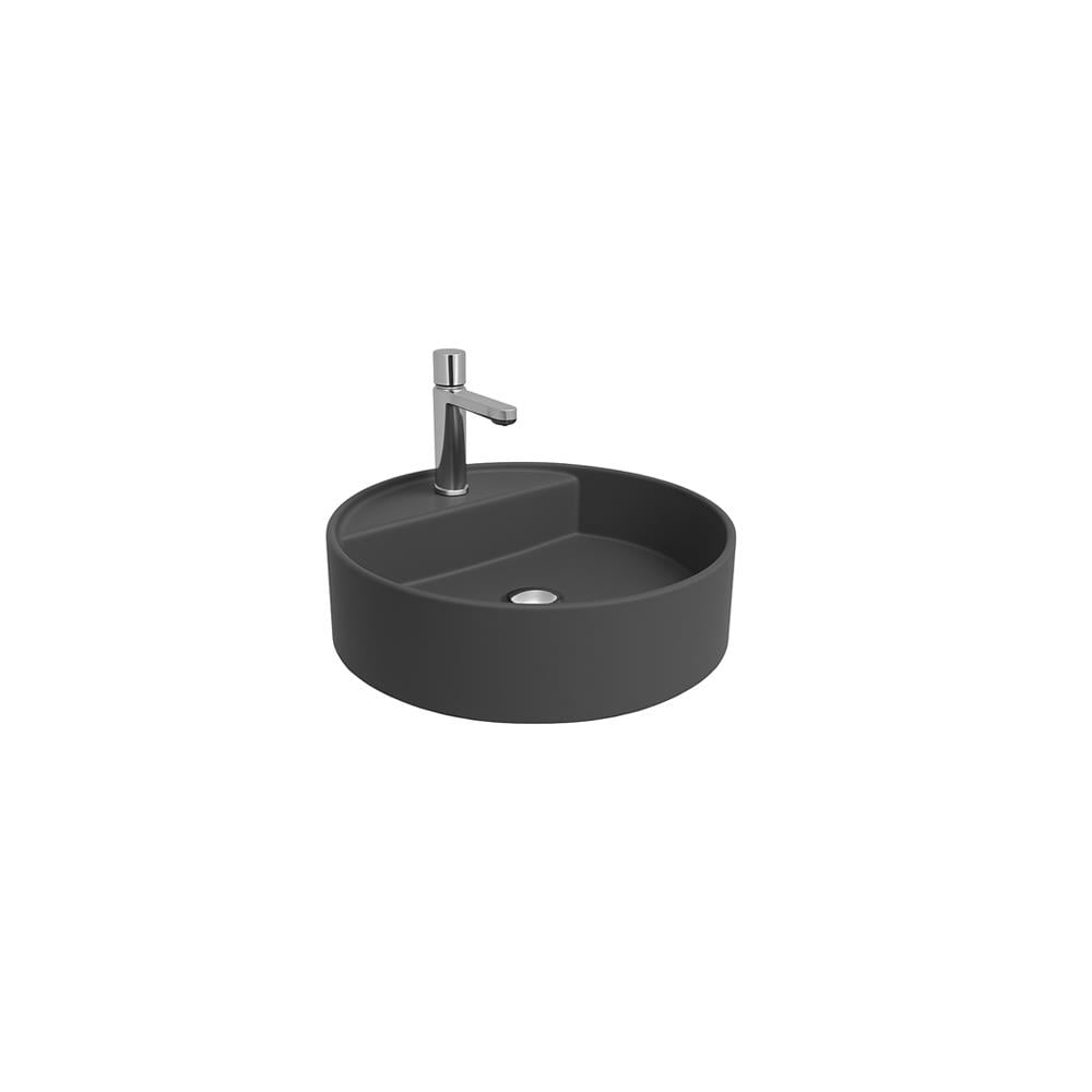 Newarc Zunih Tezgah Üstü Batarya Delikli Lavabo Mat Antrasit 48,5X15Cm 5017.Ma resmi