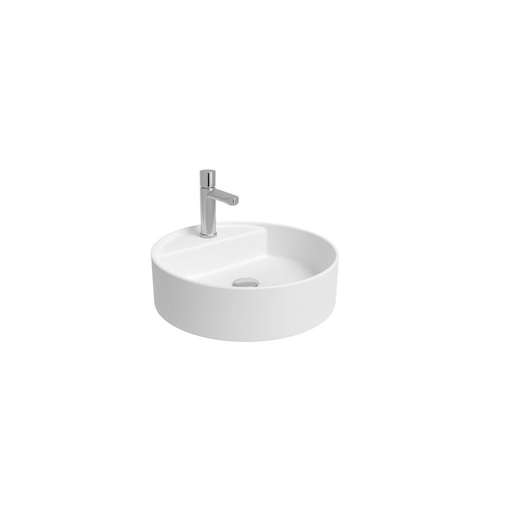 Newarc Zunih Tezgah Üstü Batarya Delikli Lavabo Mat Beyaz 48,5X15Cm 5017.Mw resmi