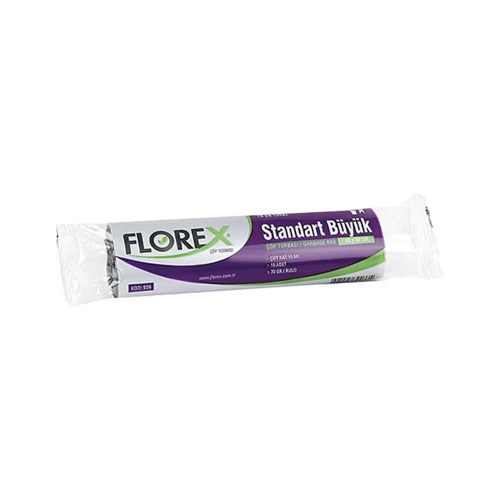 Florex 526 Standart Büyük Çöp Poşeti 65X80Cm 10'Lu resmi