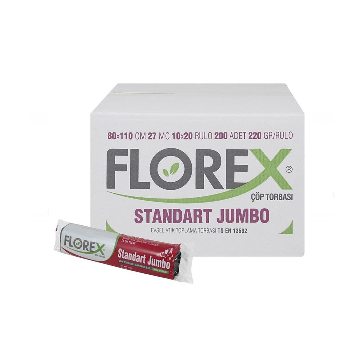 Florex 511 Standart Jumbo Çöp Poşeti 80X110Cm 20 Rulo (1 Rulo 10 Adet) resmi