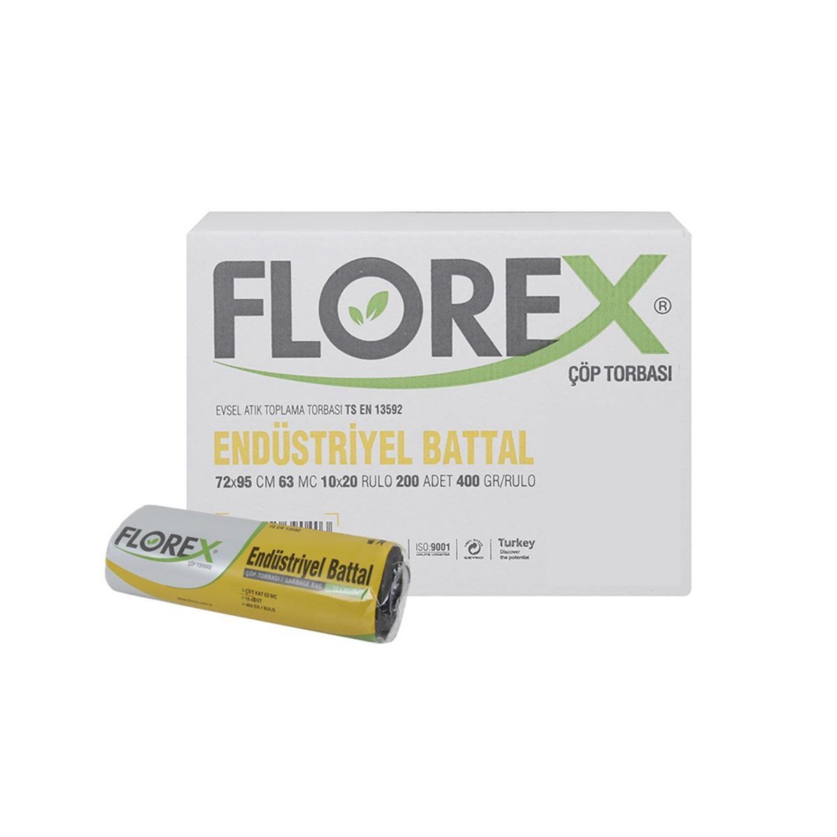 Florex 523 Endüstriyel Battal Çöp Poşeti 72X95Cm 20 Rulo (1 Rulo 10 Adet) resmi