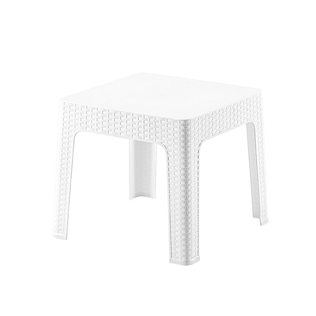 Brezza 2593 Rattan Sehpa 45x45x41 Cm Beyaz resmi