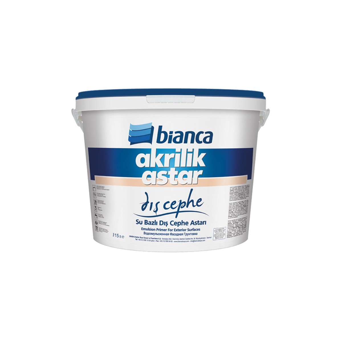 Bianca Akrilik Dış Cephe Astarı 15 Lt Beyaz resmi