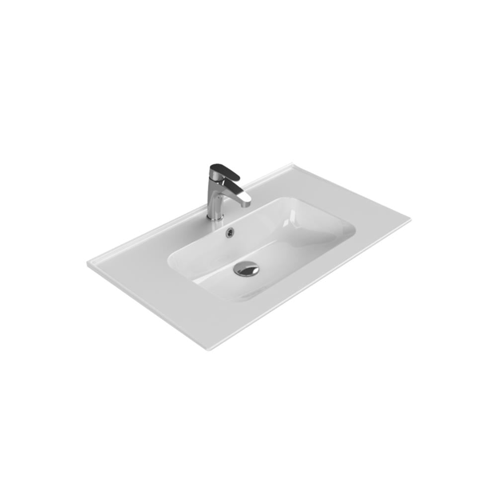 Turkuaz Cerastyle Blue Etajerli Lavabo 80X47Cm 042300-U resmi