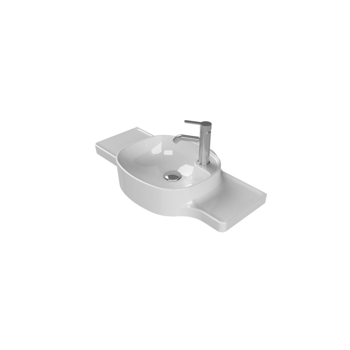 Turkuaz Cerastyle Harmony Etajerli Lavabo 100X37,5X26,4 Cm 043900-U (Sağdan Hazneli) resmi