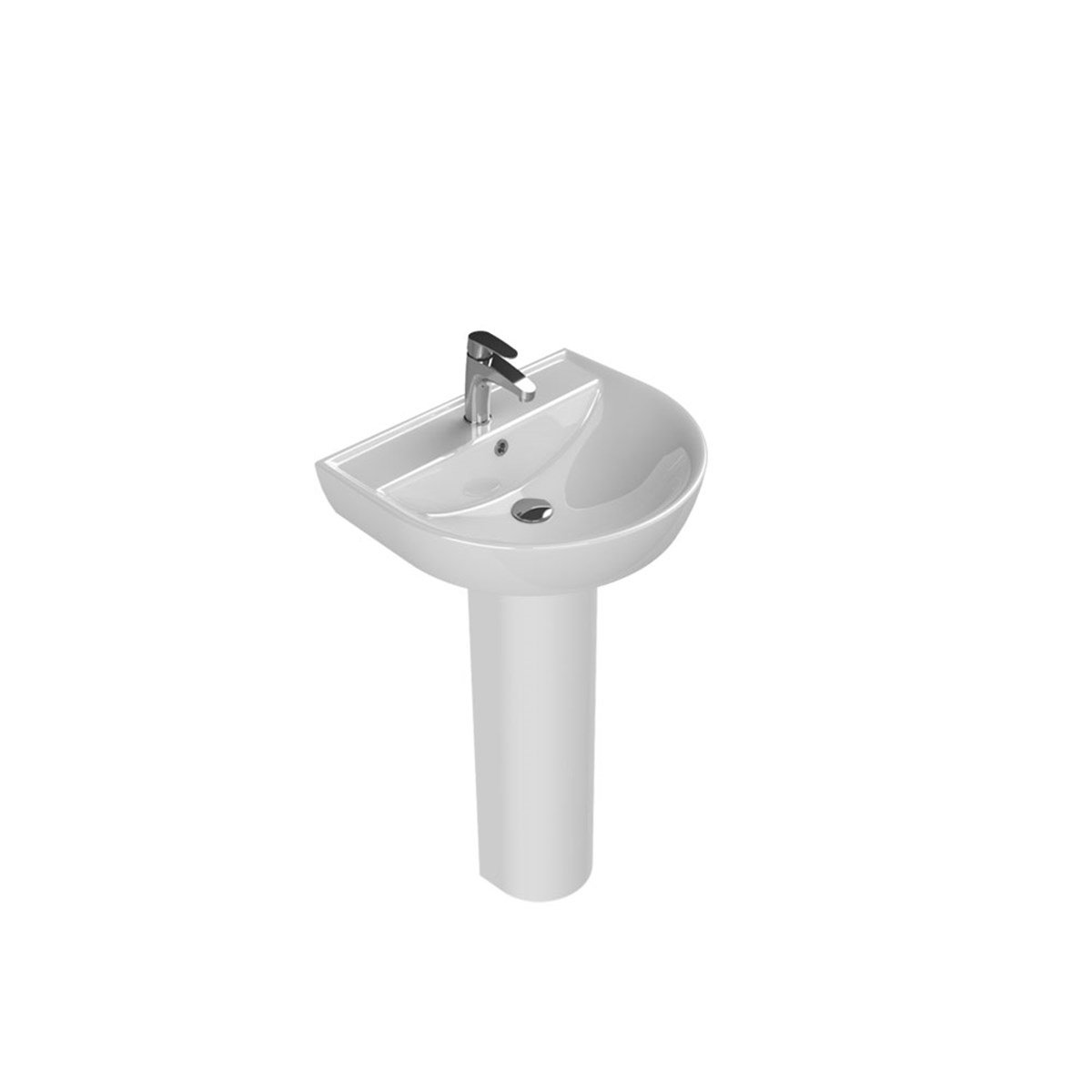 Turkuaz Bella Lavabo 40X50Cm 003200-U + Kolon Ayak 006800 resmi