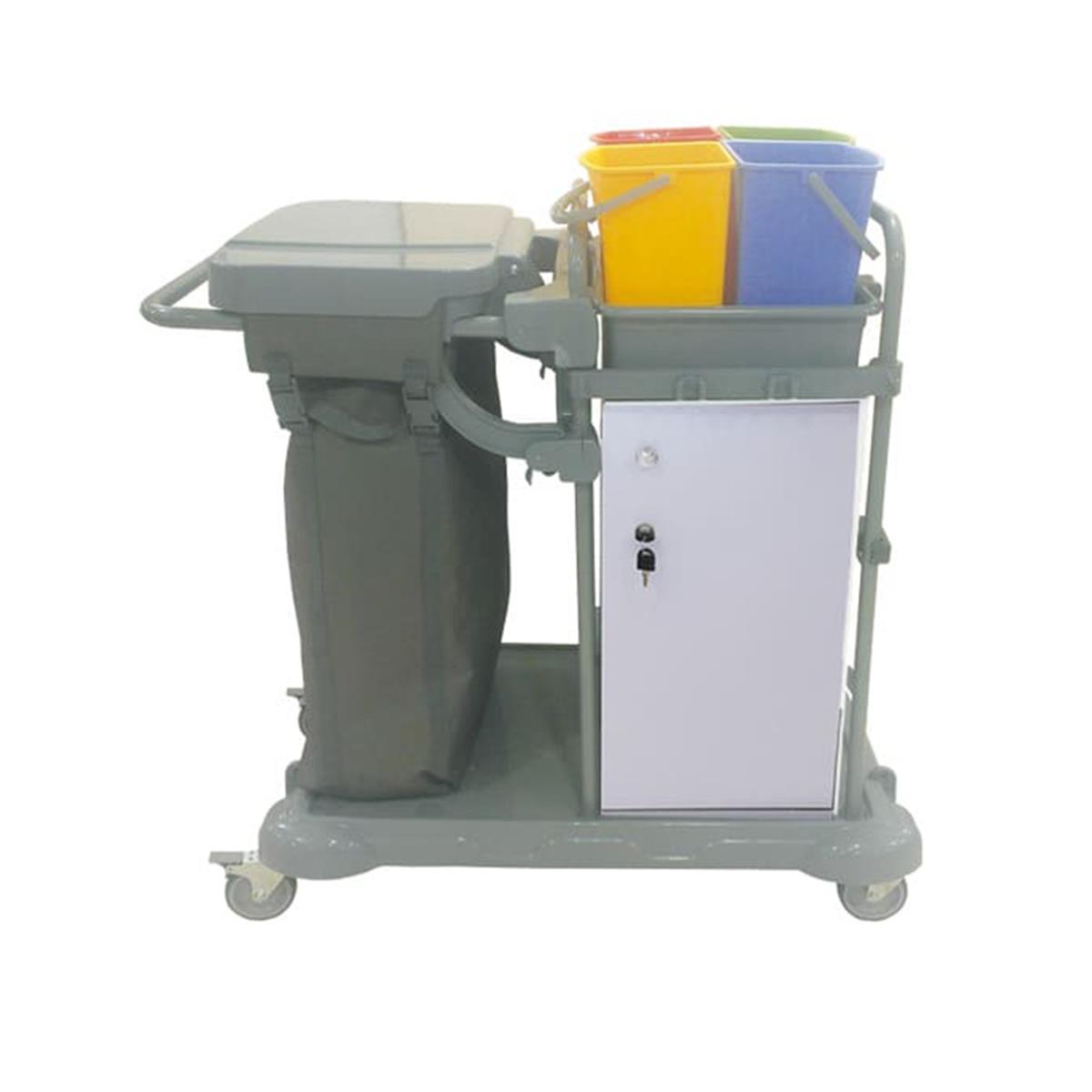 Kat Hizmet Arabası Dolaplı Tek Brandalı Plastik KHA 3403  resmi