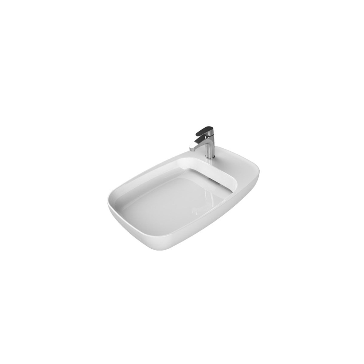 Turkuaz Cerastyle Nova Tezgah Üstü Lavabo 70x42 074200-u (Gizli Sifonlu) resmi