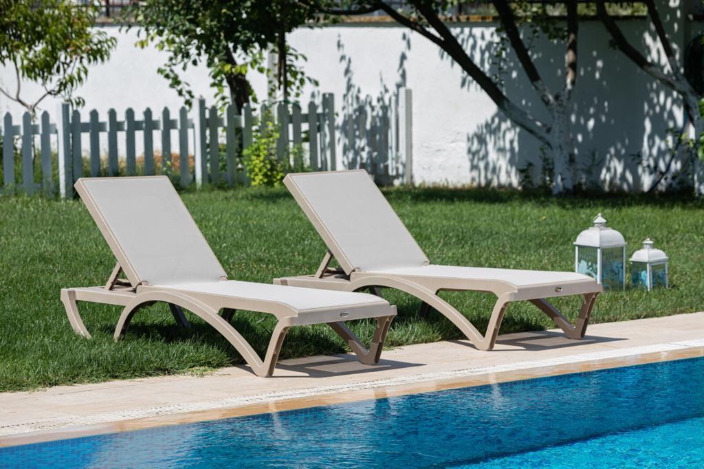 Brezza 2534 Royal Fileli Şezlong Bej | Dayanıklı ve Konforlu