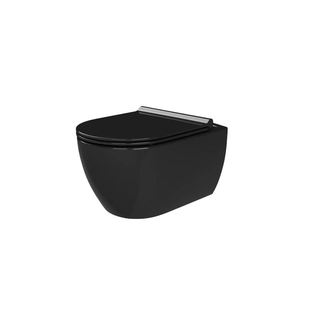 Turkuaz Cerastyle City Rimless Asma Klozet Mat Siyah + Uf Yavaş Kapanan Kapak Set002073 resmi